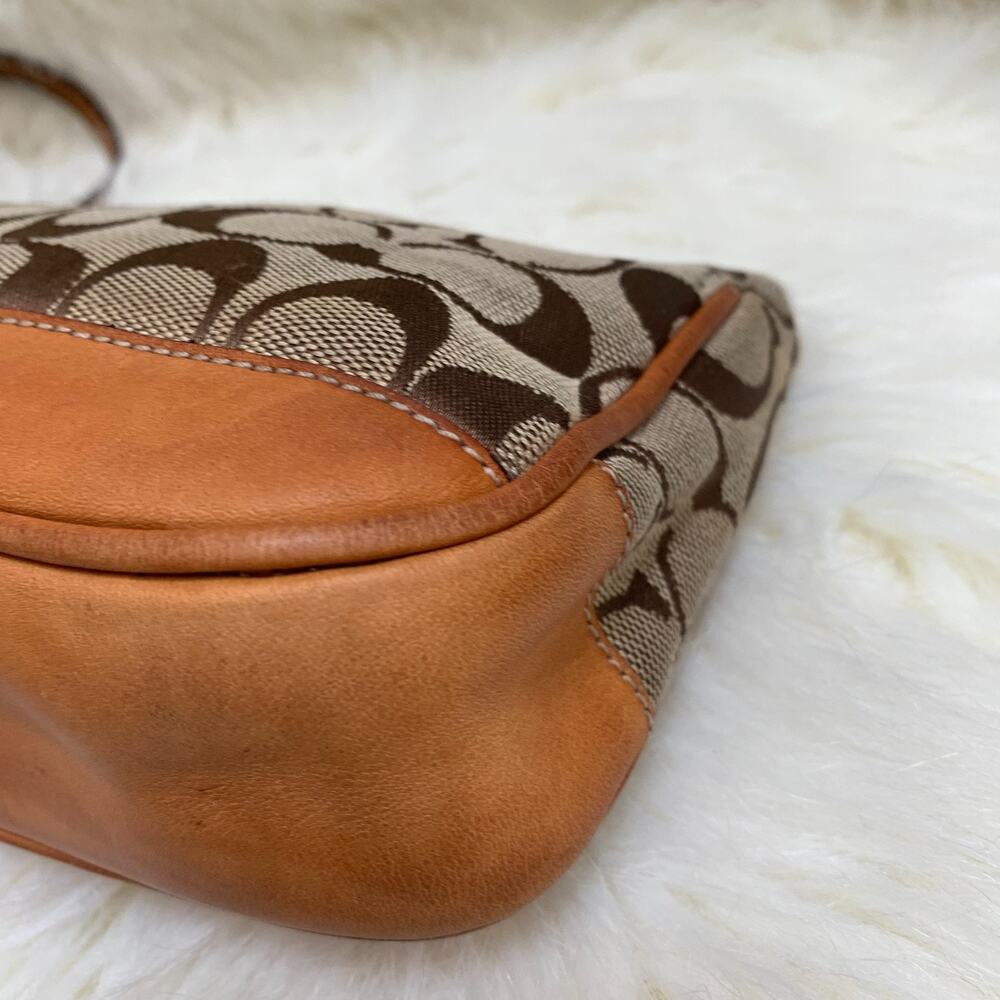 COACH Vintage Y2K Khaki/Tan Signature Demi Bag Wristlet Only (READ) Purse #6094 - Picture 3 of 16